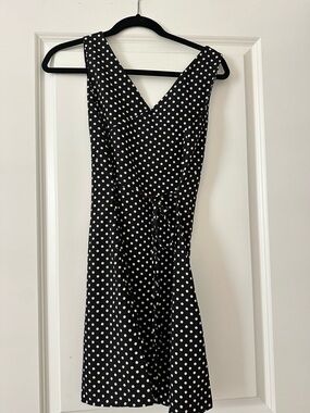 Black Polka Dot V-Neck Dress